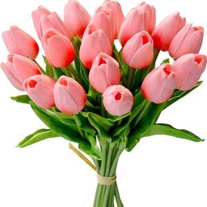 Coral Artificial Tulip Silk Bouquet